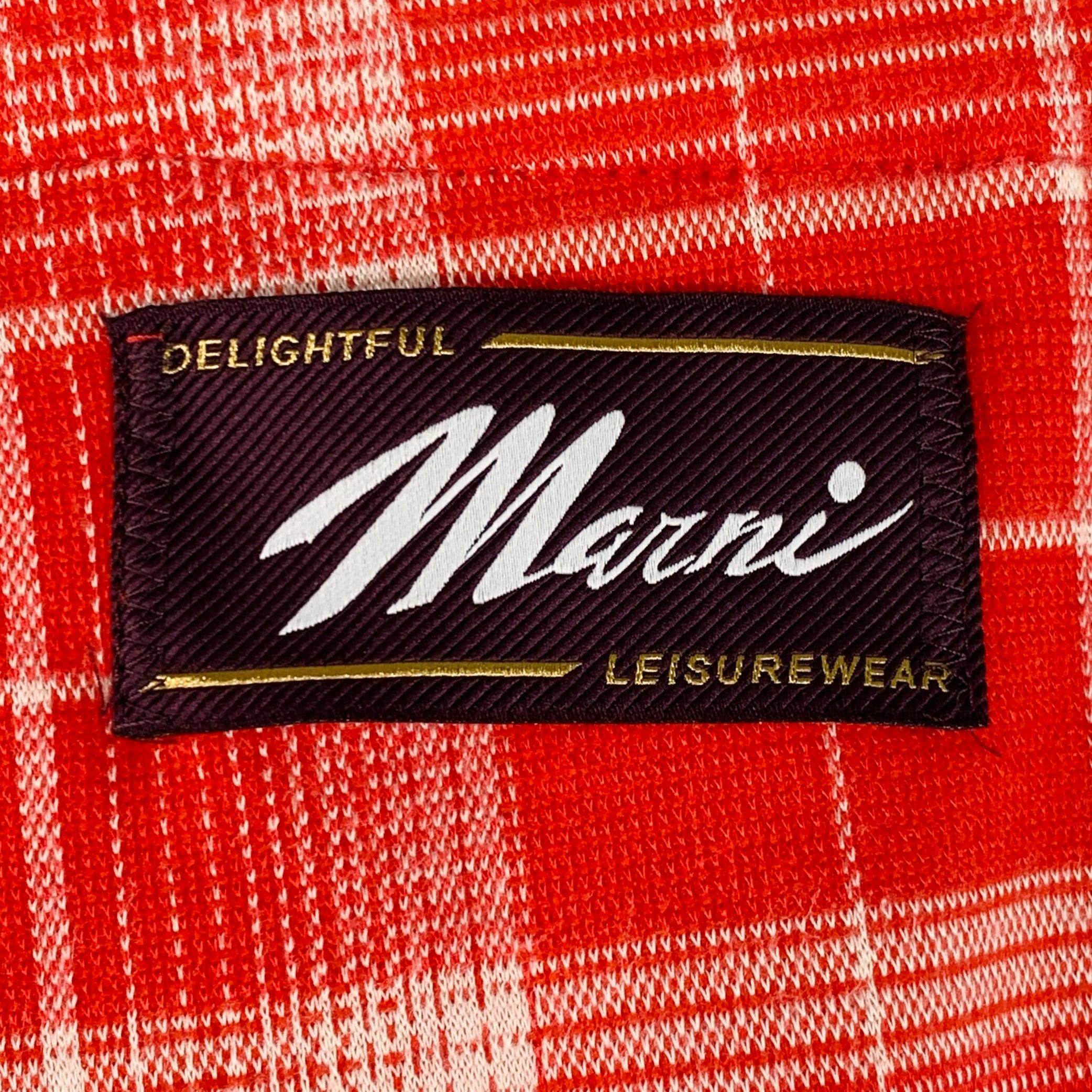 MARNI Größe 34 rot weiß kariert Viskosemischung Kordelzug Freizeithosen (Rot) im Angebot