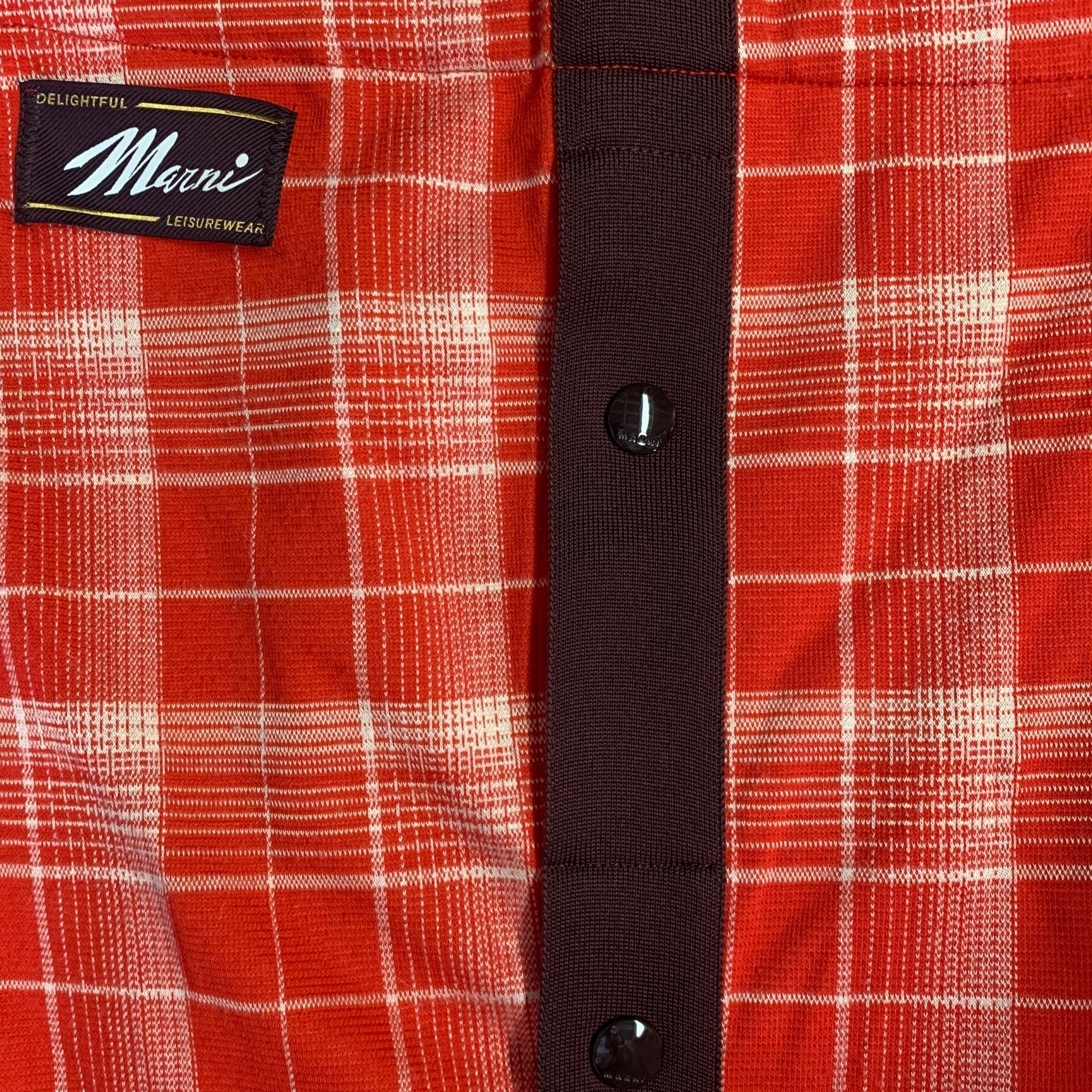 MARNI Größe 34 rot weiß kariert Viskosemischung Kordelzug Freizeithosen im Zustand „Hervorragend“ im Angebot in San Francisco, CA