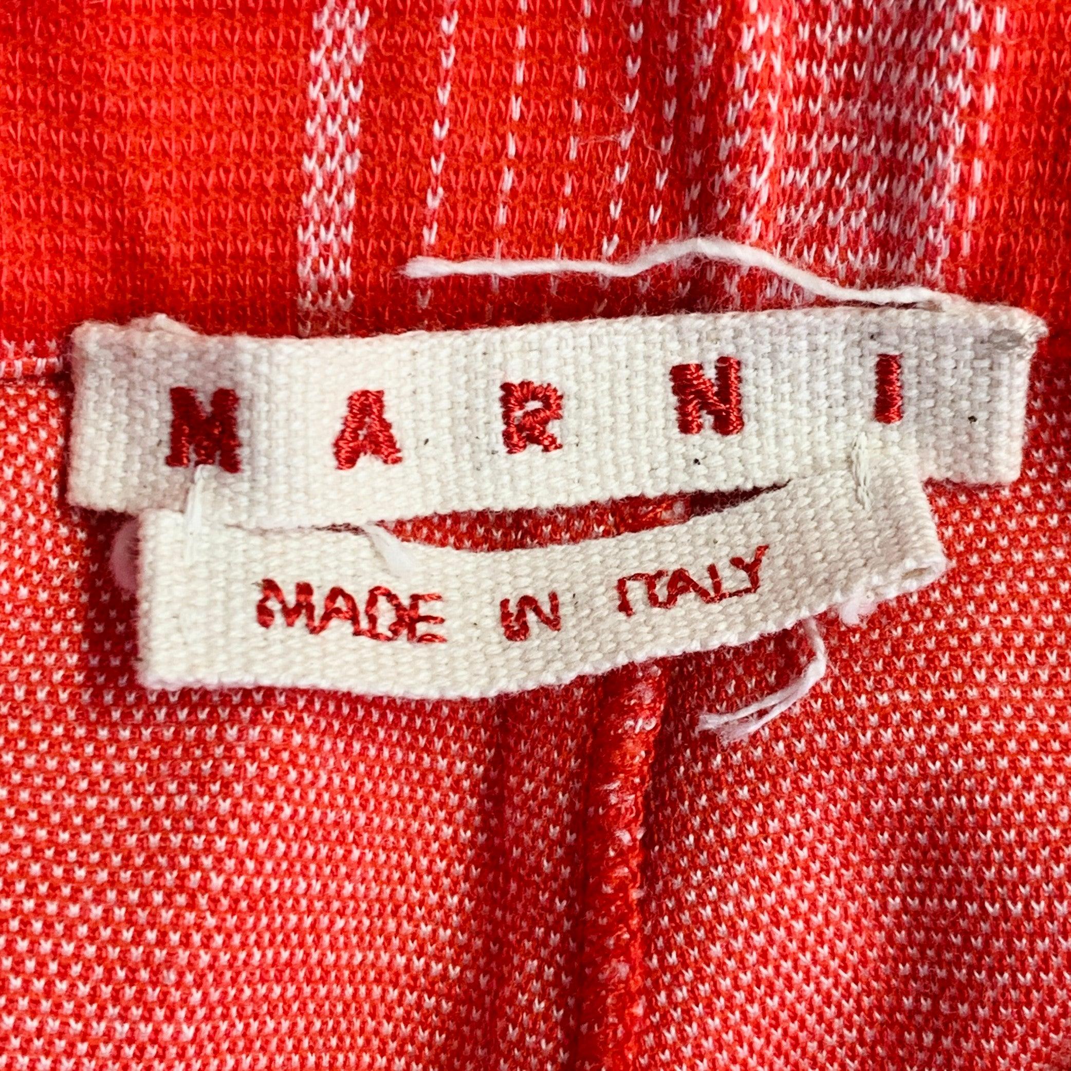 MARNI Größe 34 rot weiß kariert Viskosemischung Kordelzug Freizeithosen Herren im Angebot