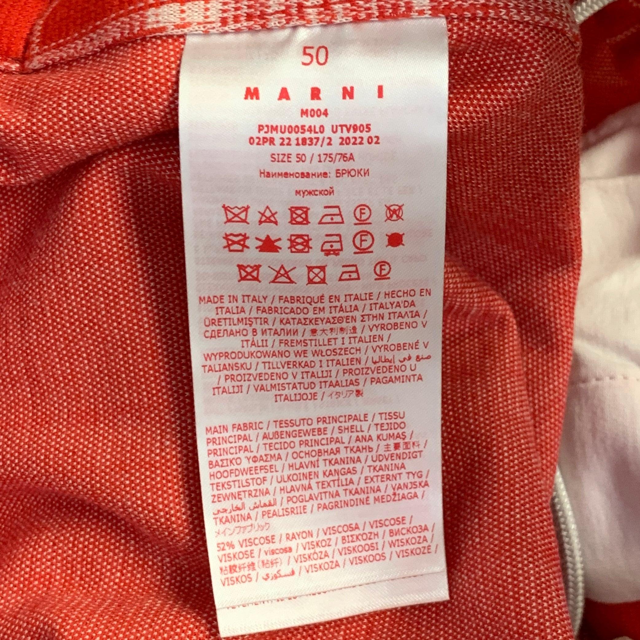 MARNI Größe 34 rot weiß kariert Viskosemischung Kordelzug Freizeithosen im Angebot 1