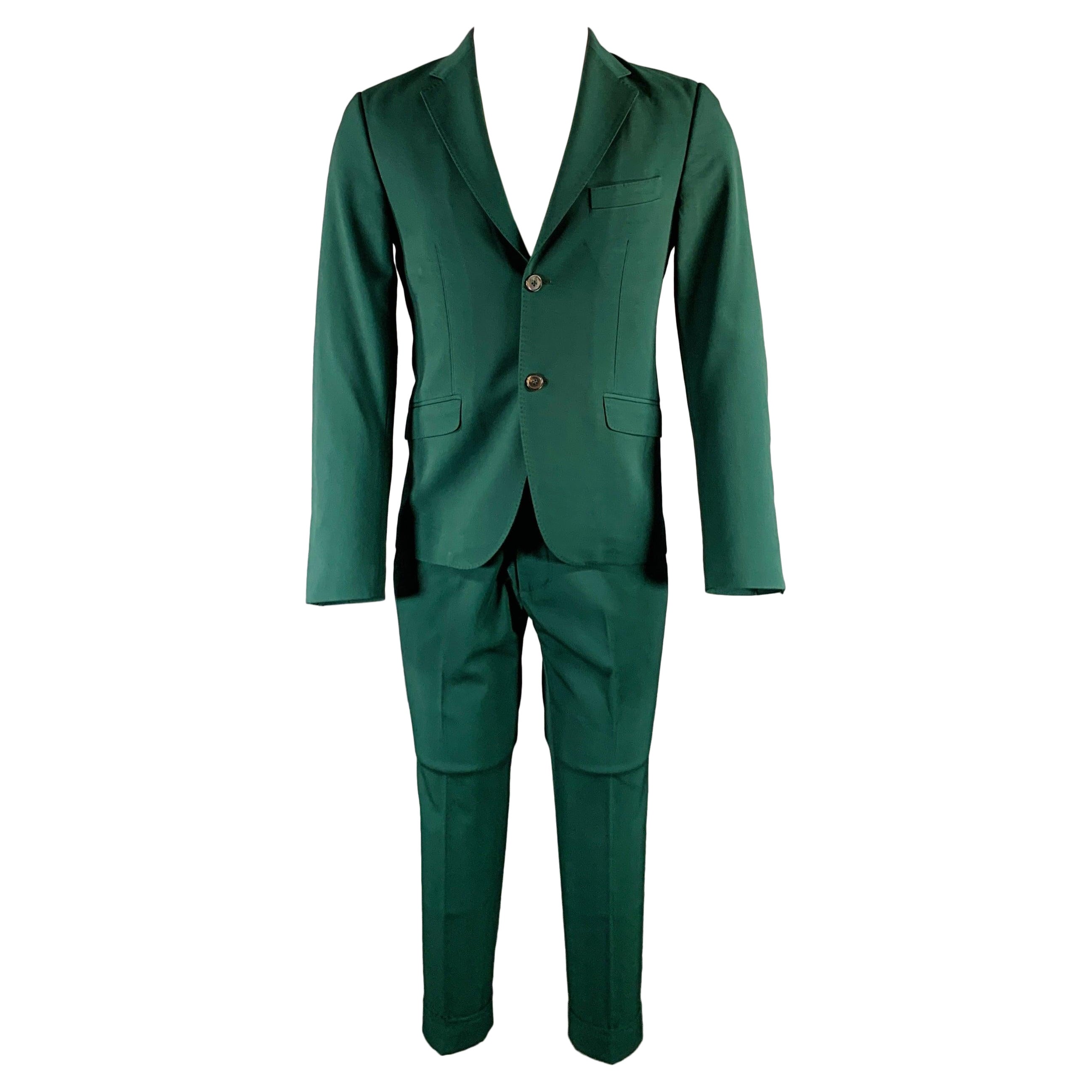 MARNI Size 38 Green Wool Blend Notch Lapel Suit