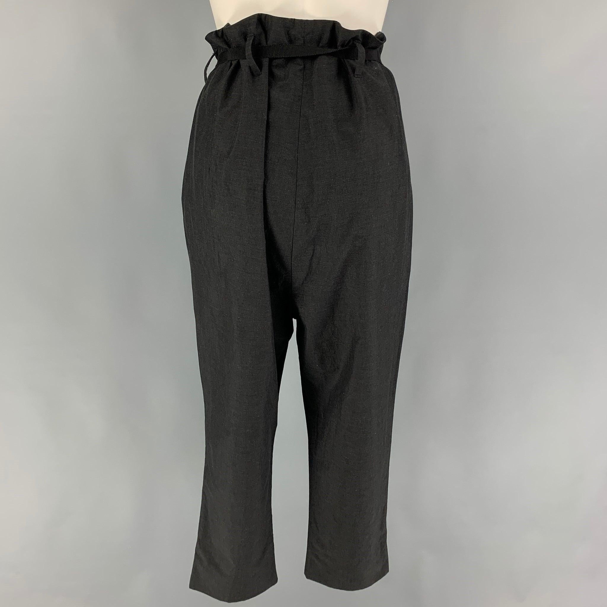 MARNI Size 4 Black Cotton High Waisted Dress Pants In Good Condition For Sale In San Francisco, CA