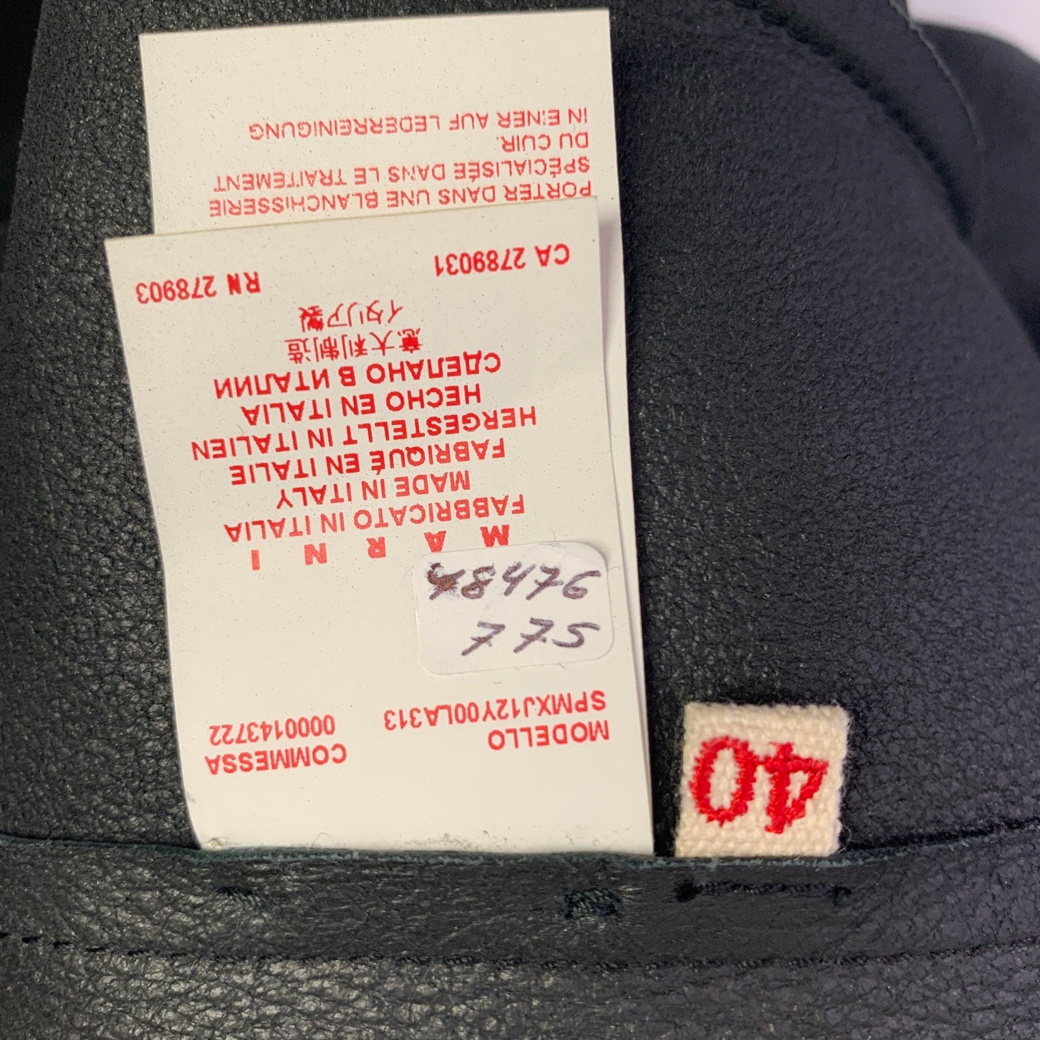 Donna Marni Taglia 4 Cappotto in pelle di agnello nera con bottoni automatici in vendita