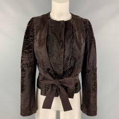 MARNI Size 4 Brown Belted Jacket