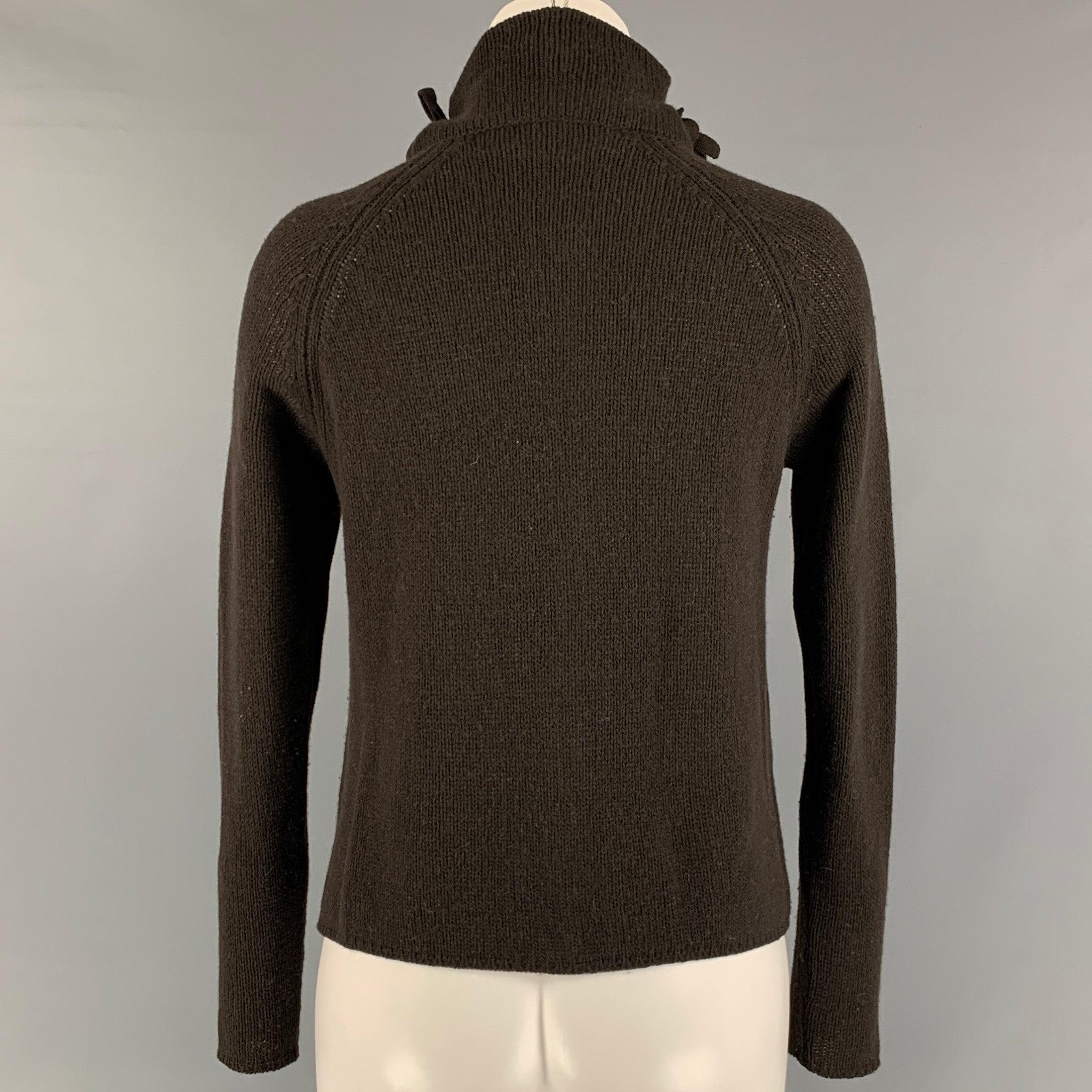 MARNI Size 4 Brown Wool & Cashmere Solid Cardigan In Good Condition In San Francisco, CA