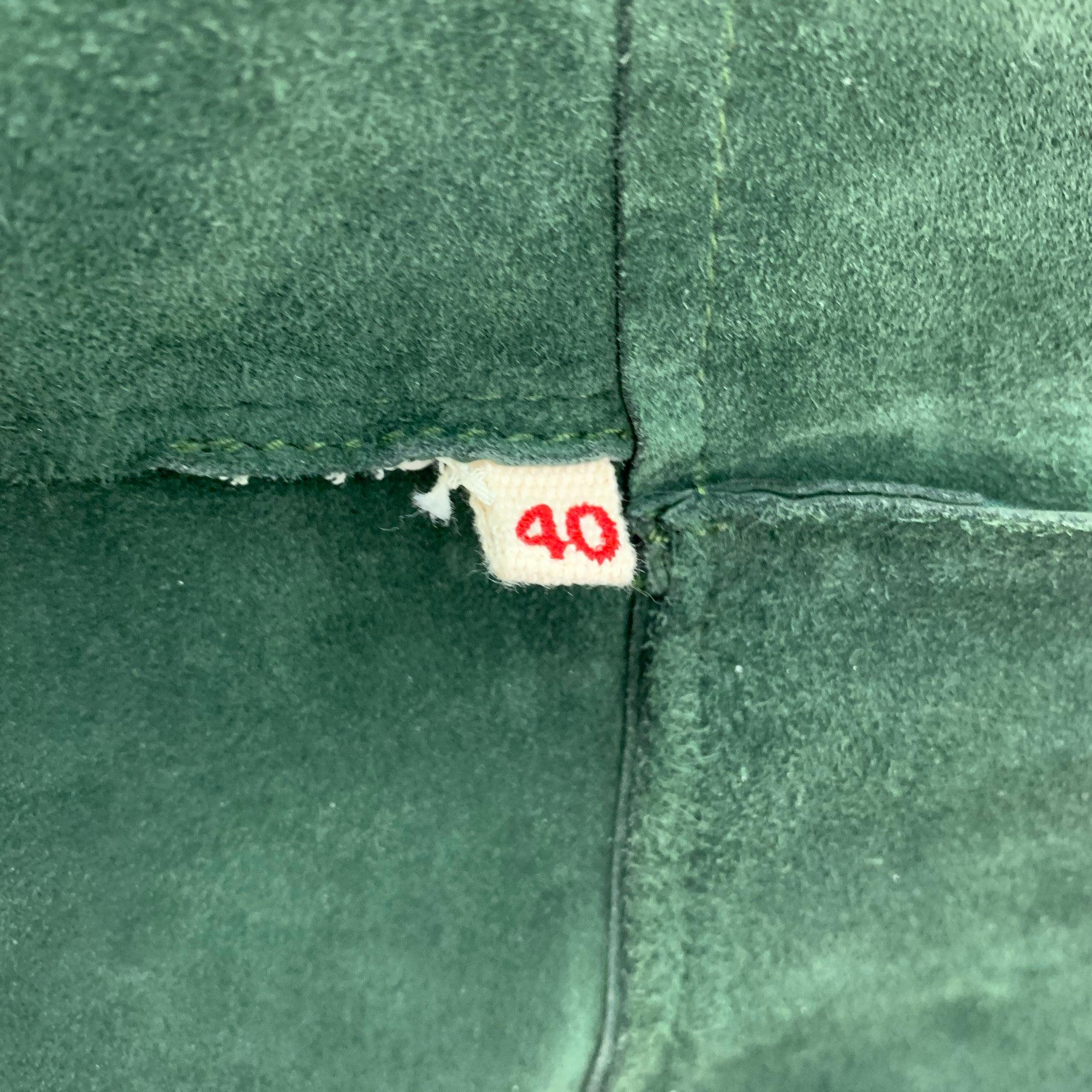 MARNI Size 4 Green Suede Buttoned Jacket For Sale 1