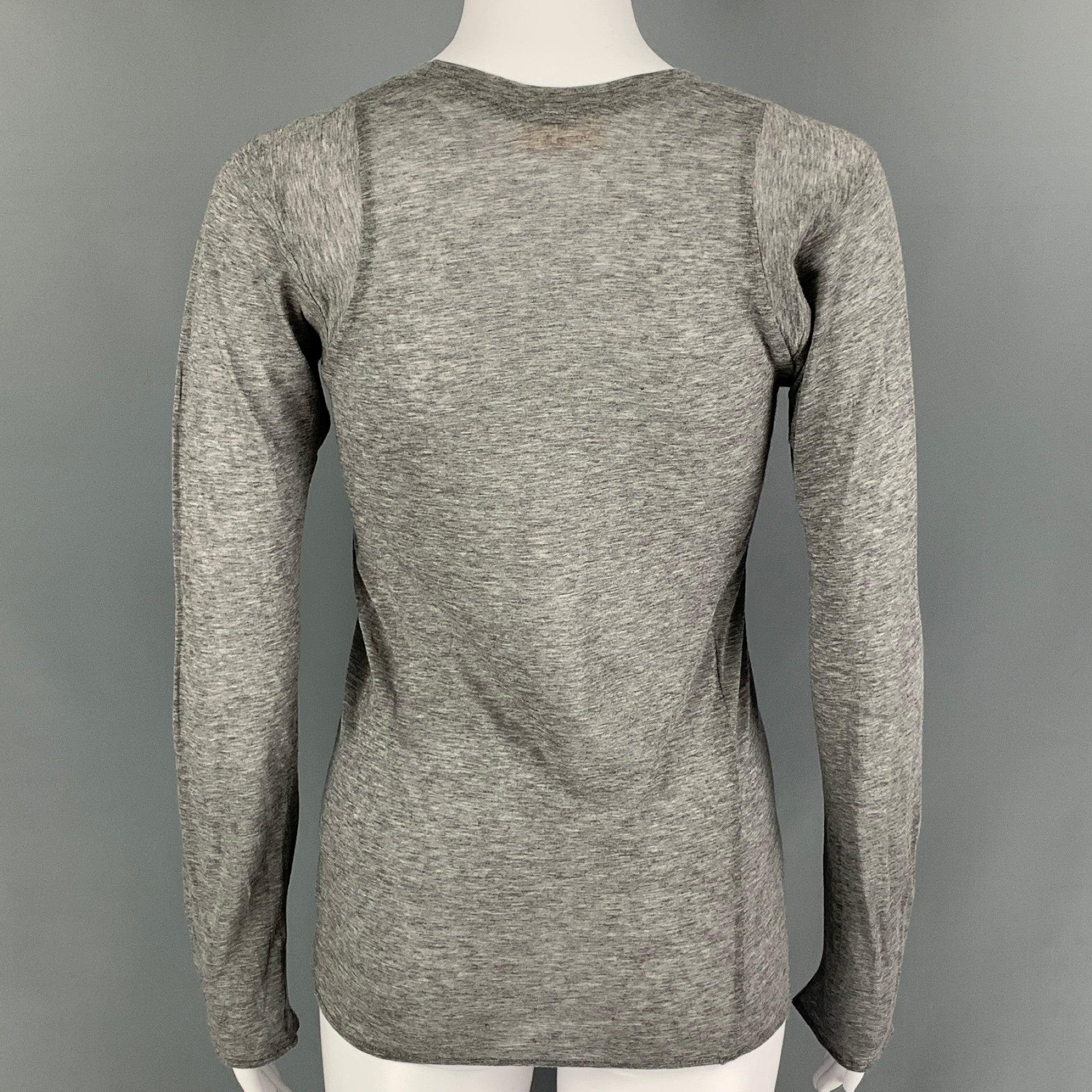 MARNI Size 4 Grey Heather Cotton Long Sleeve Casual Top In Good Condition For Sale In San Francisco, CA