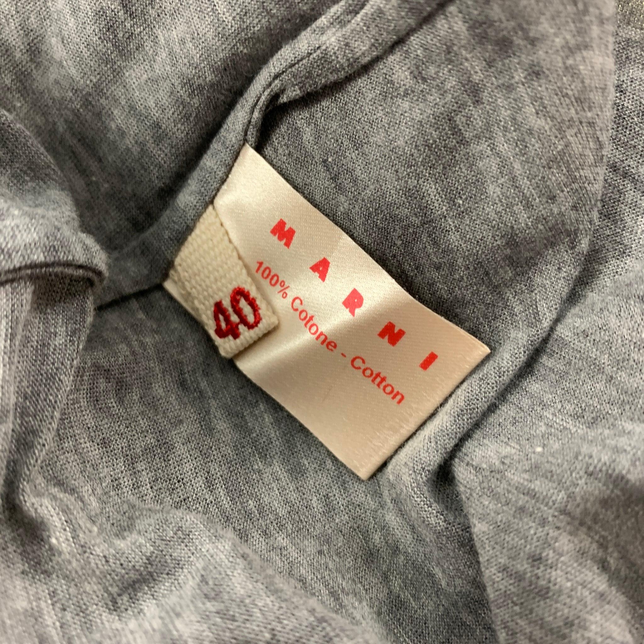 MARNI Size 4 Grey Heather Cotton Long Sleeve Casual Top In Good Condition For Sale In San Francisco, CA