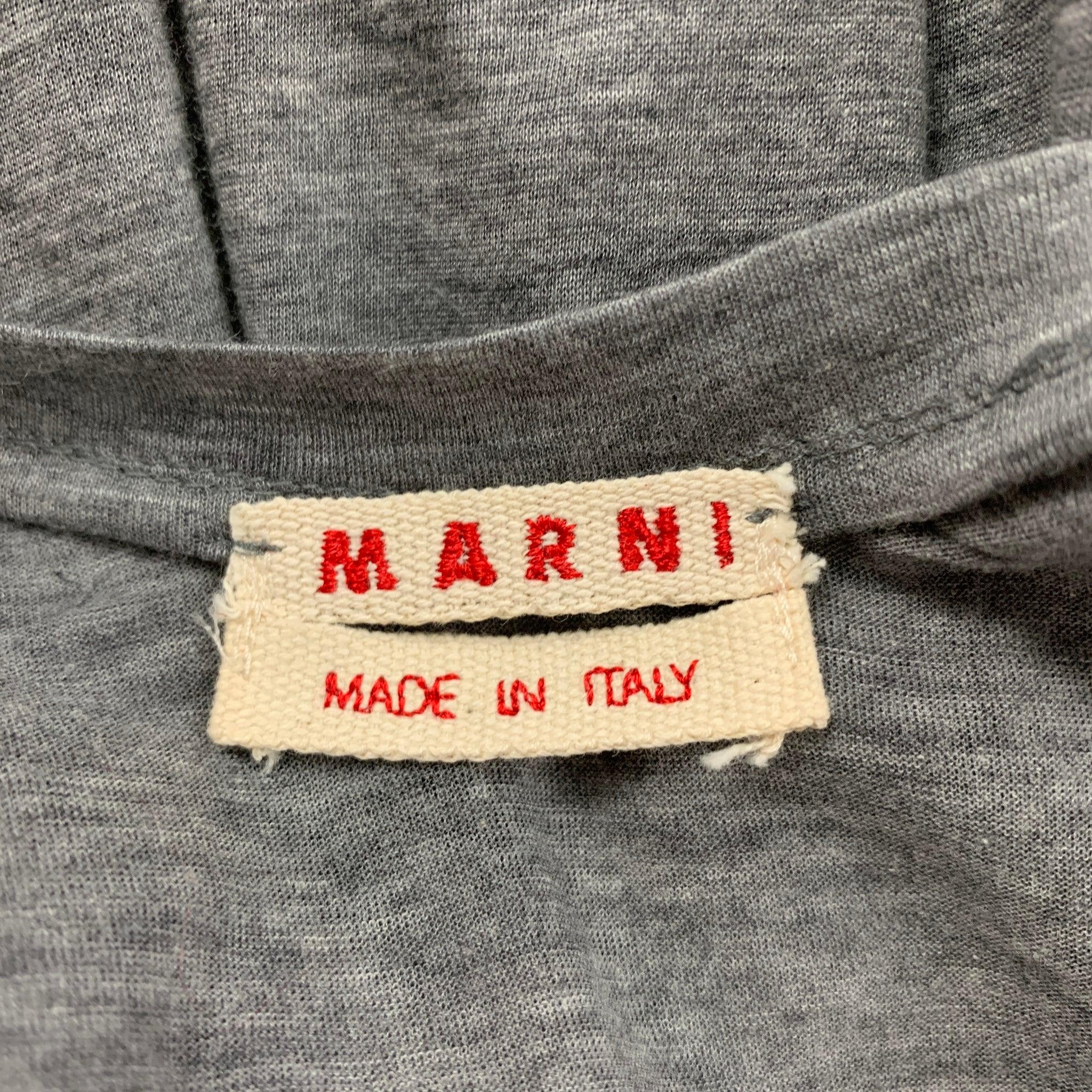 MARNI Size 4 Grey Heather Cotton Long Sleeve Casual Top For Sale 1