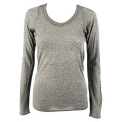 MARNI Talla 4 Top Casual de Manga Larga de Algodón Gris Heather