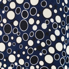 MARNI Size 4 Navy Black Viscose Circles Bow Blouse