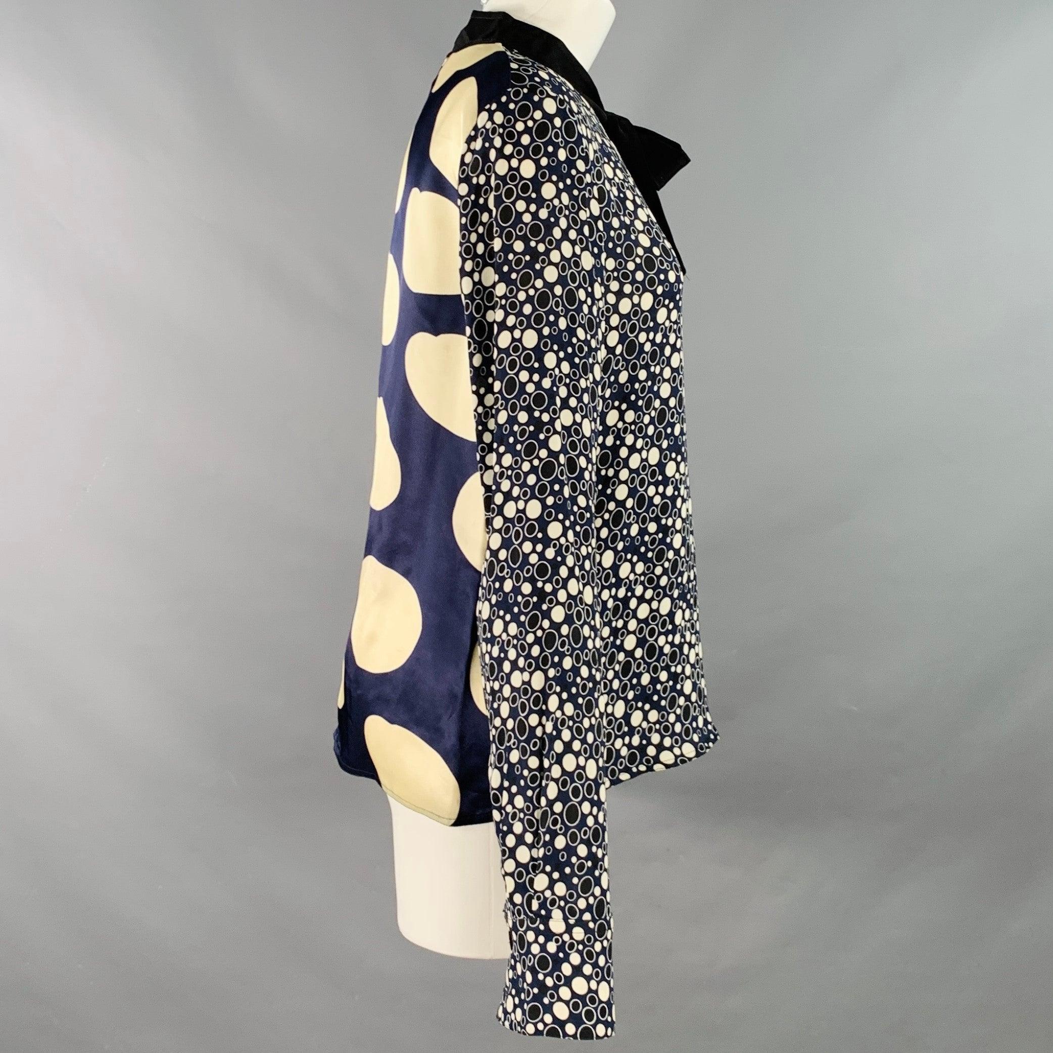 Noir MARNI - Chemisier à nœud circulaire en viscose noir et marine - Taille 4 en vente