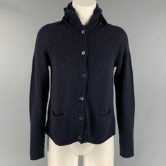 MARNI Size 4 Navy Wool & Cashmere Solid Cardigan