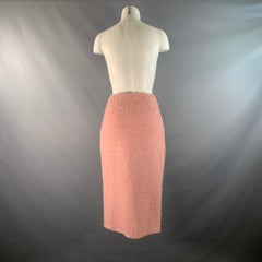 MARNI Size 4 Pink Alpaca Blend Textured Pencil Mid-Calf Skirt