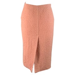 MARNI Size 4 Pink Alpaca Blend Textured Pencil Mid-Calf Skirt
