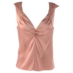 MARNI Size 4 Pink Silk 
 Elastane Ruched Sleeveless Dress Top