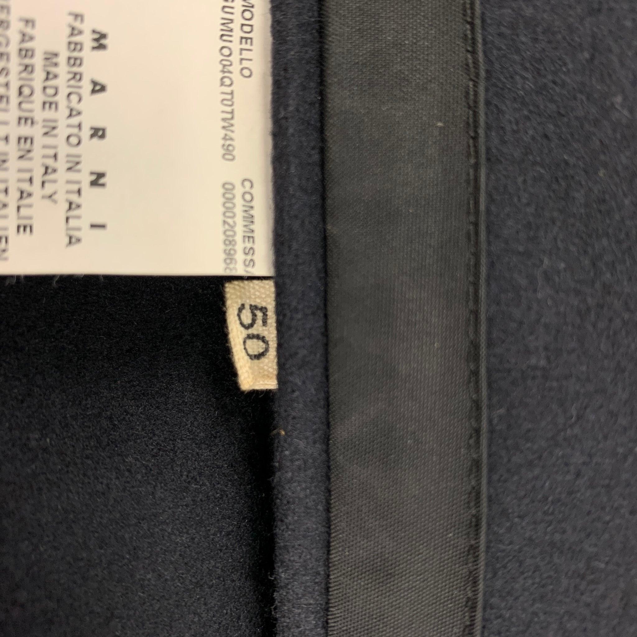 MARNI Size 40 Navy Black Wool Blend Notch Lapel Sport Coat For Sale 4