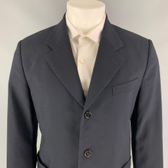 MARNI Size 40 Navy Wool Notch Lapel Sport Coat