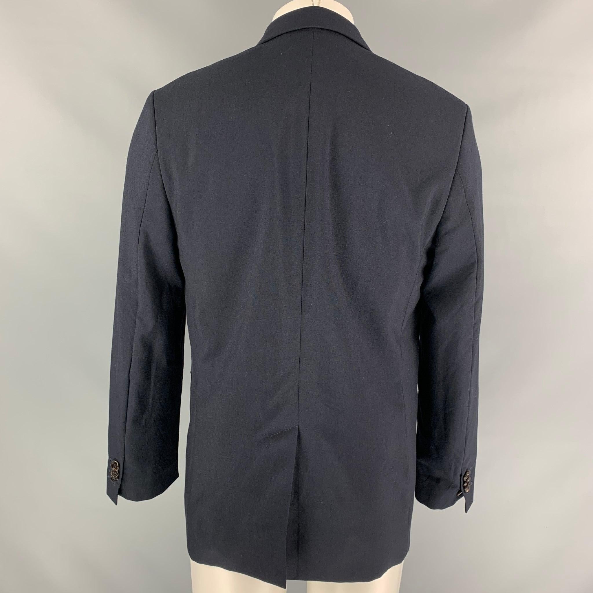 MARNI Size 40 Navy Wool Notch Lapel Sport Coat In Good Condition For Sale In San Francisco, CA