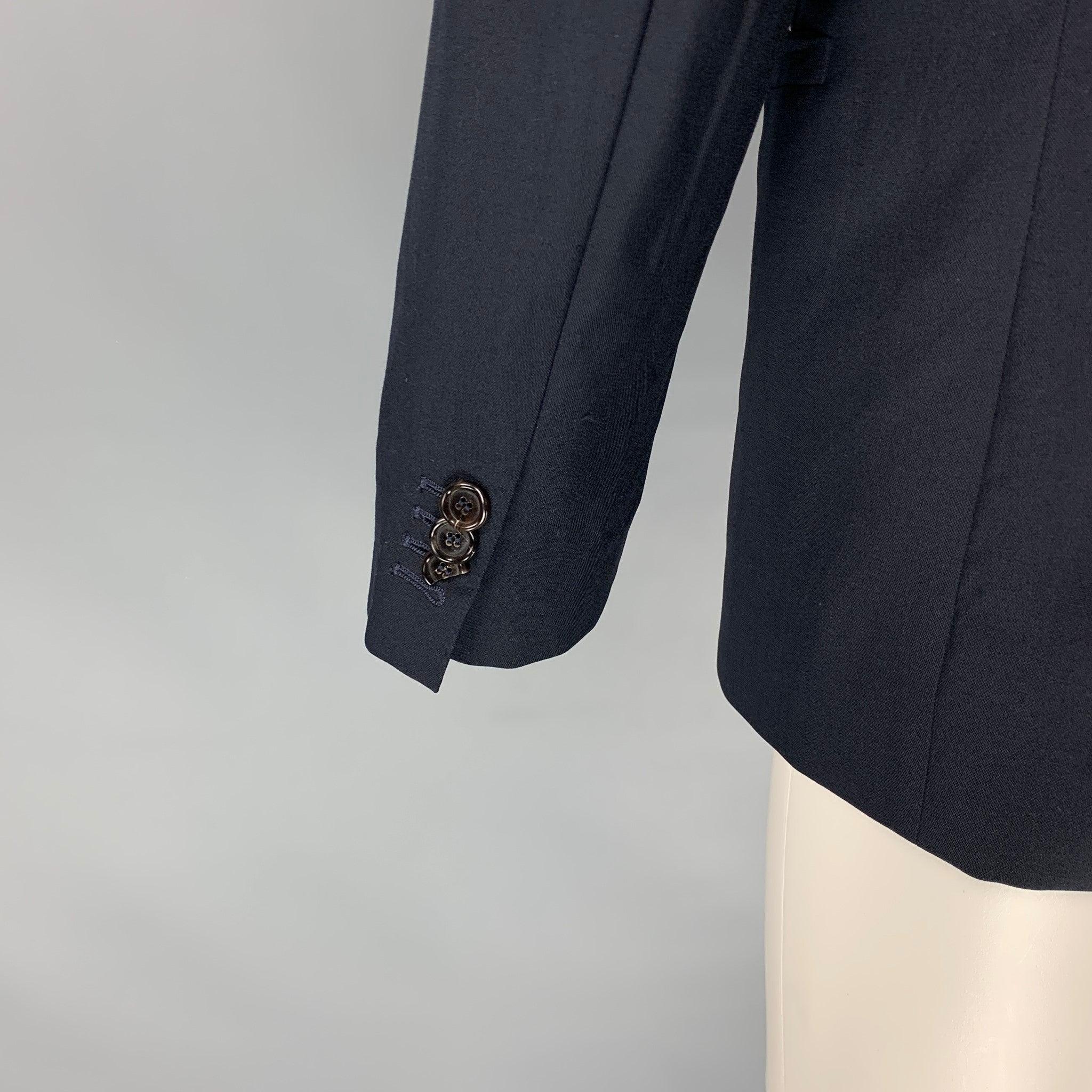 Men's MARNI Size 40 Navy Wool Notch Lapel Sport Coat For Sale