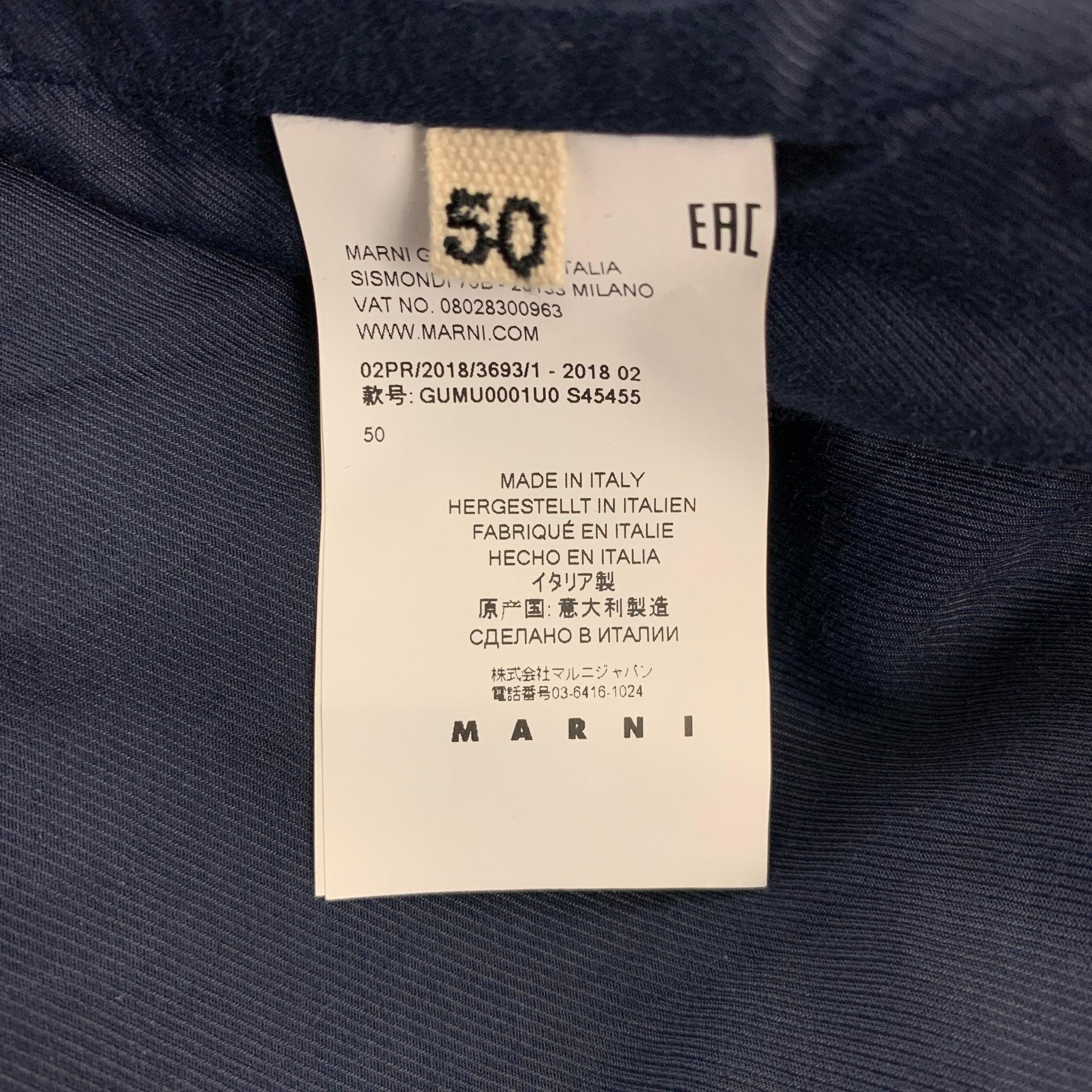 MARNI Size 40 Navy Wool Notch Lapel Sport Coat For Sale 1