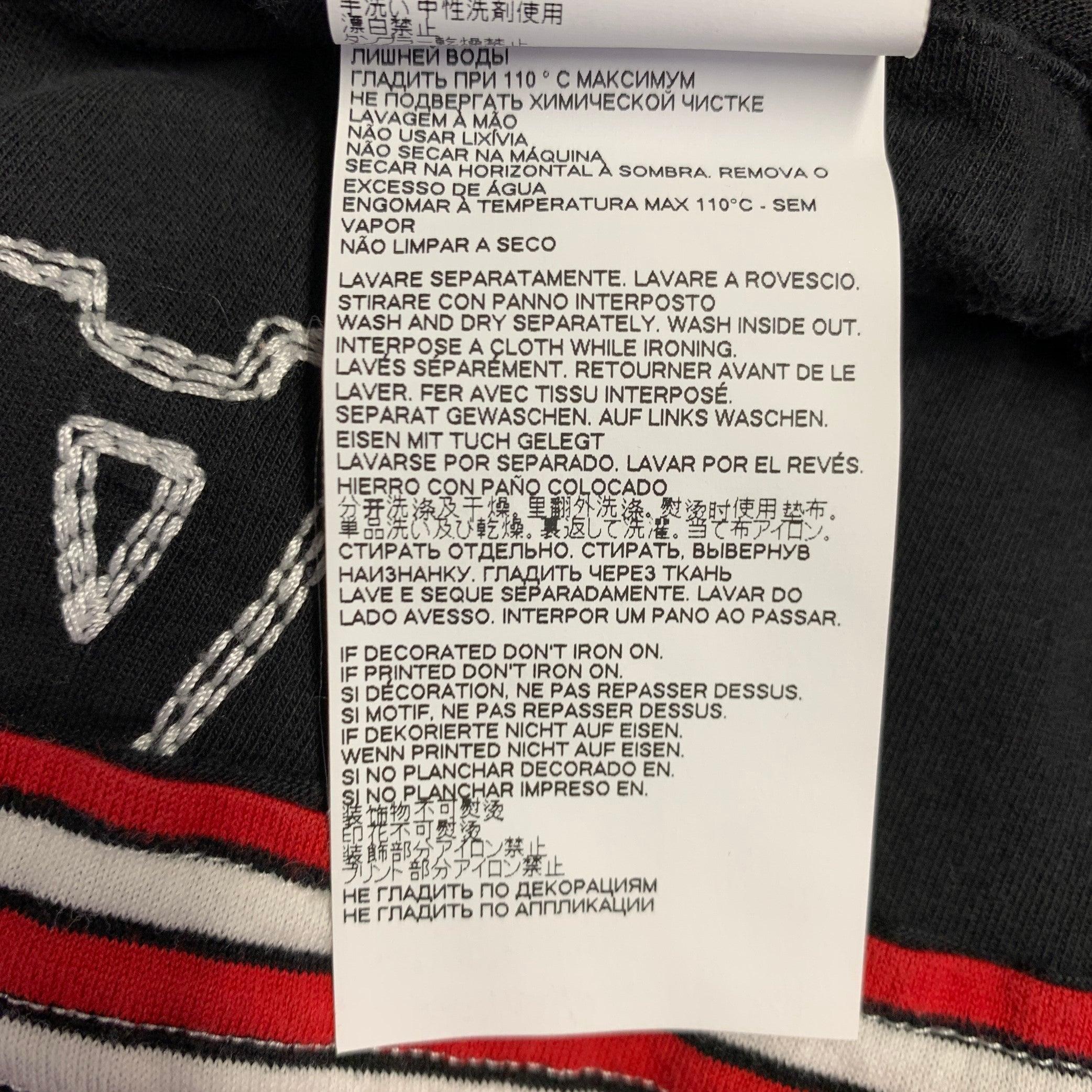 MARNI Size 44 Red White Black Stripe Cotton Drawstring T-shirt 4