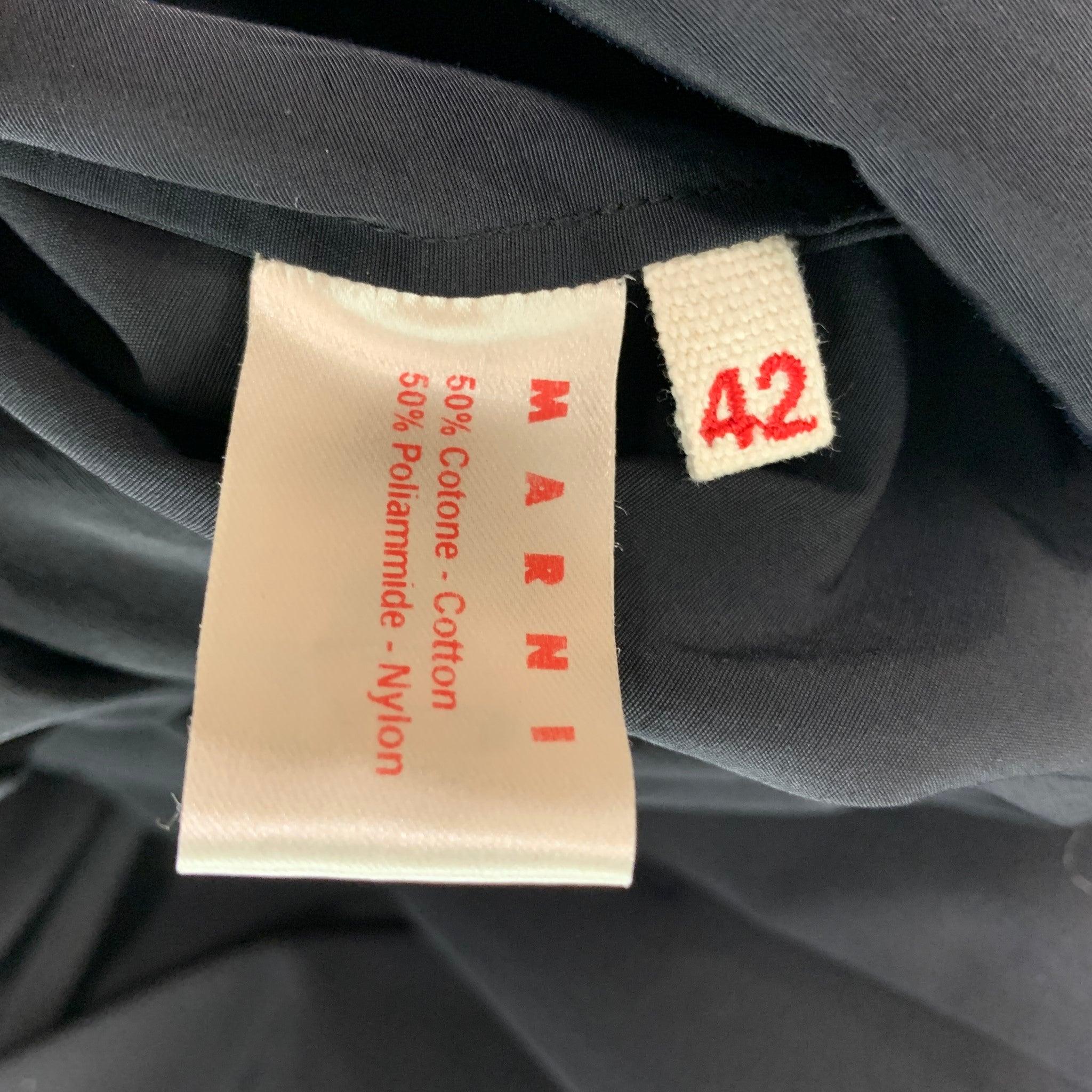 MARNI Taille 6 Robe sans manches en coton noir et nylon Pour femmes en vente