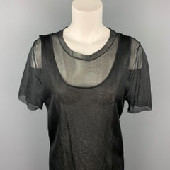 MARNI Größe 6 Schwarzer mehrlagiger Seiden-Tank mit durchsichtiger Seide Casual Top