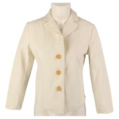 MARNI Size 6 Off White Cotton Single Breasted Jacket