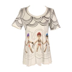 MARNI Camiseta de manga corta de algodón multicolor blanco talla 6