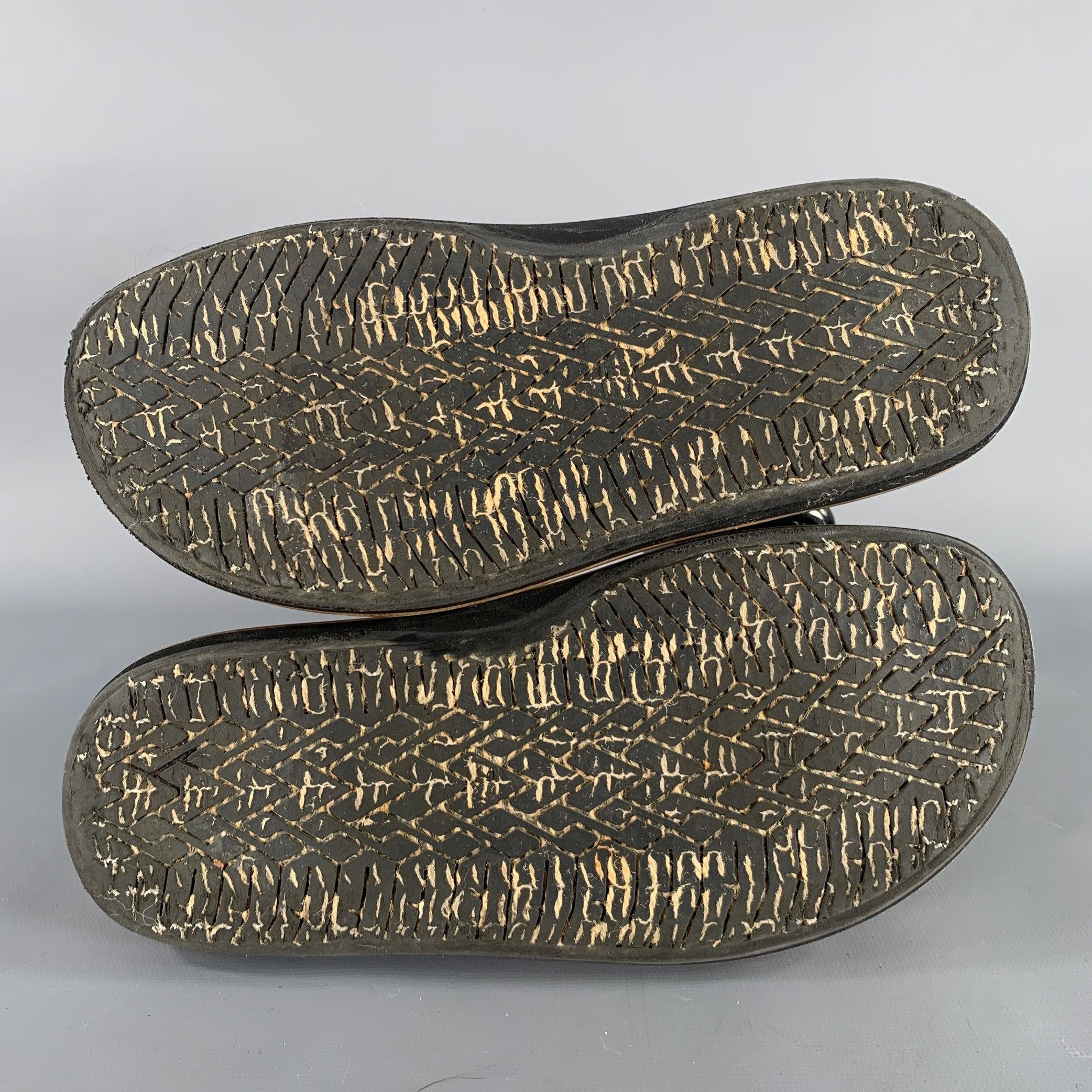 MARNI Size 7 Green Black Strap Chunky Sole Sandals For Sale 1