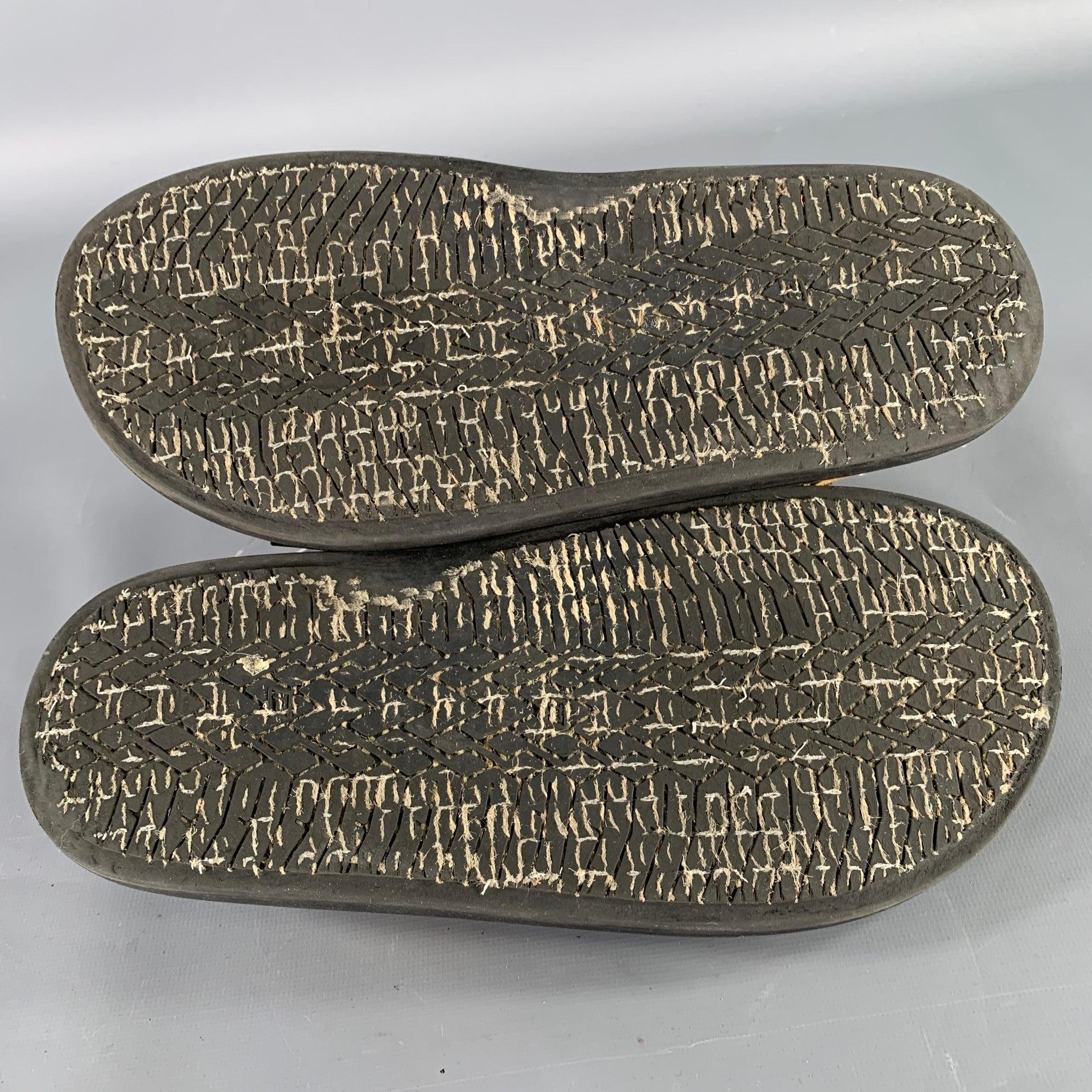 MARNI Size 8 Black Tan Two Toned Leather Strap Sandals For Sale 2