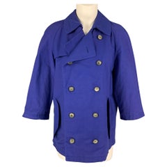 MARNI Size 8 Blue Polyamide Blend Double Breasted Jacket