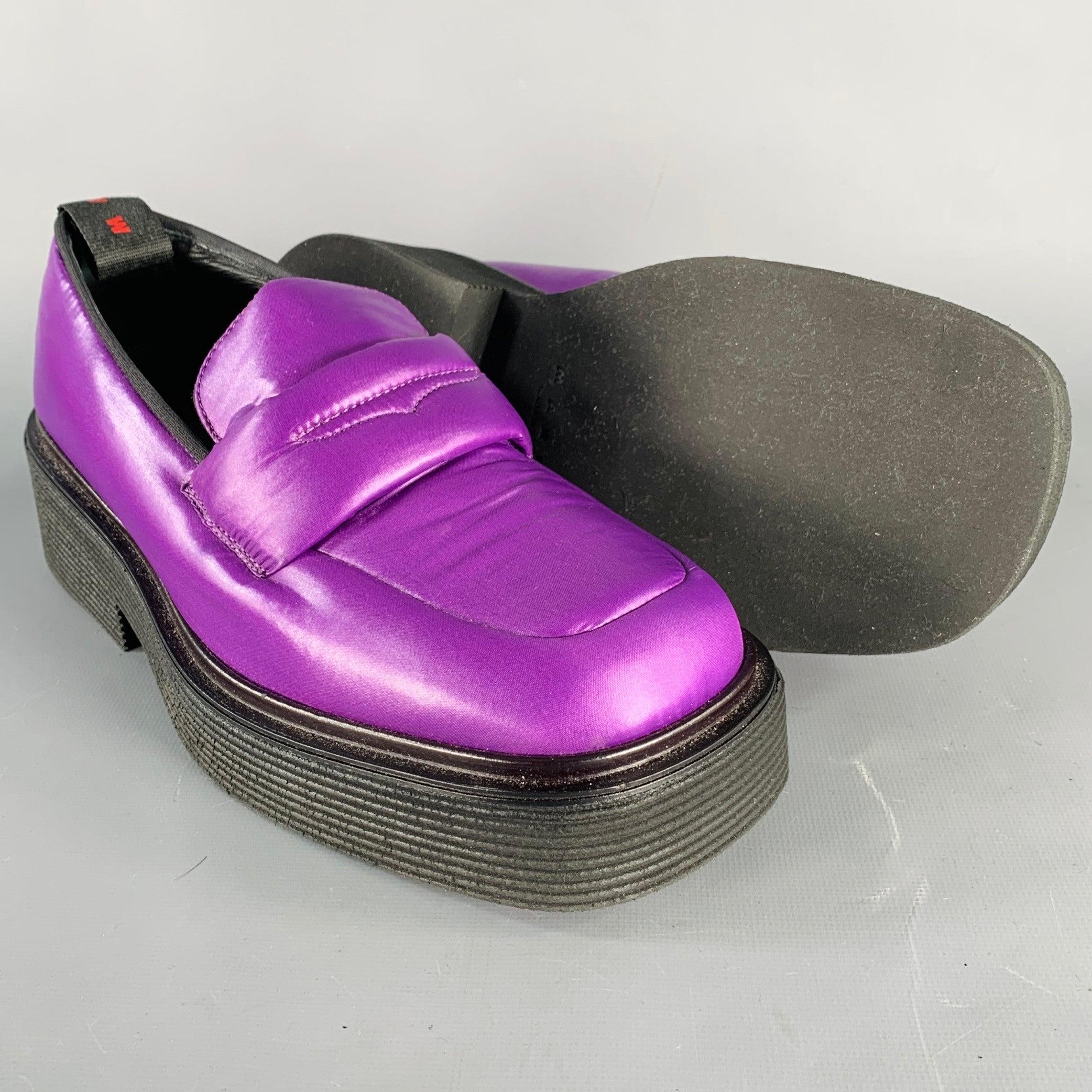 Donna Marni taglia 9, viola, nero, tecno, con piattaforma imbottita e pad in vendita