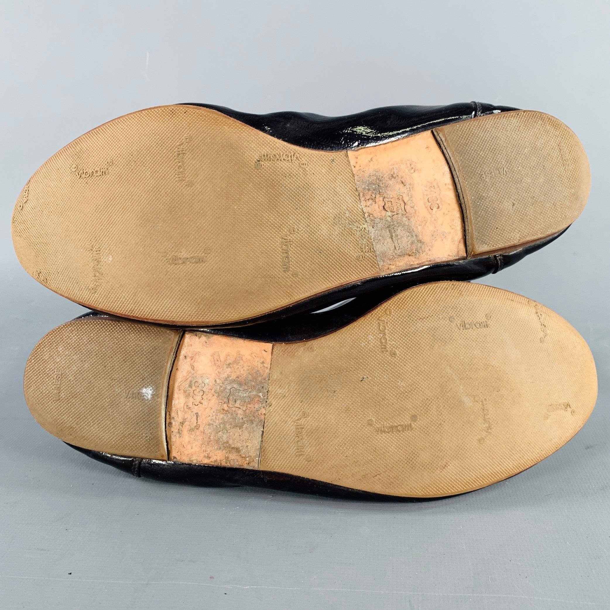 MARNI Size 9.5 Vernice Purple Patent Leather Ballet Flats For Sale 1