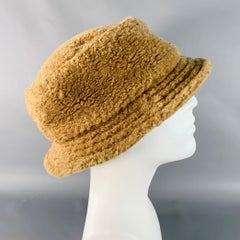 MARNI Size L Camel Acrylic Blend Faux Fur Bucket Hat