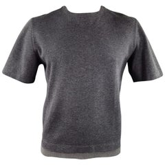 Used MARNI Size L Dark Gray Cotton Short Sleeve Pullover