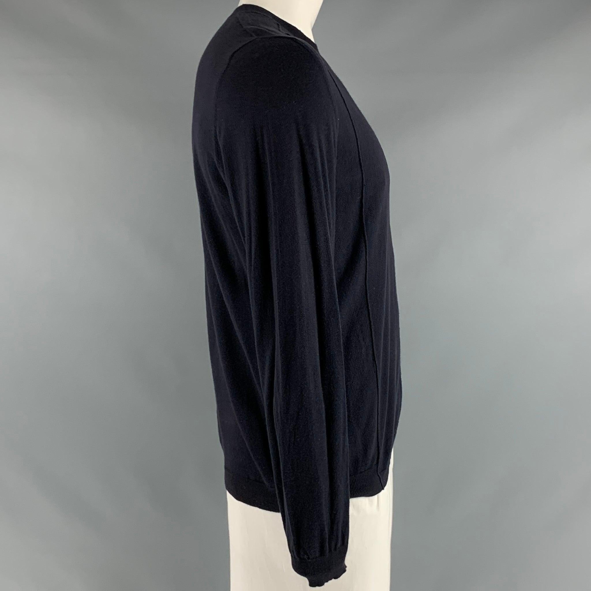 MARNI Size L Navy Cotton Pullover In Good Condition For Sale In San Francisco, CA