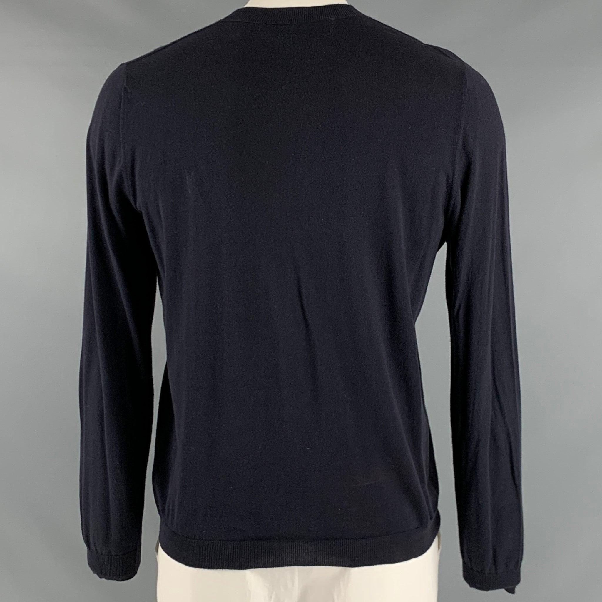 Men's MARNI Size L Navy Cotton Pullover For Sale