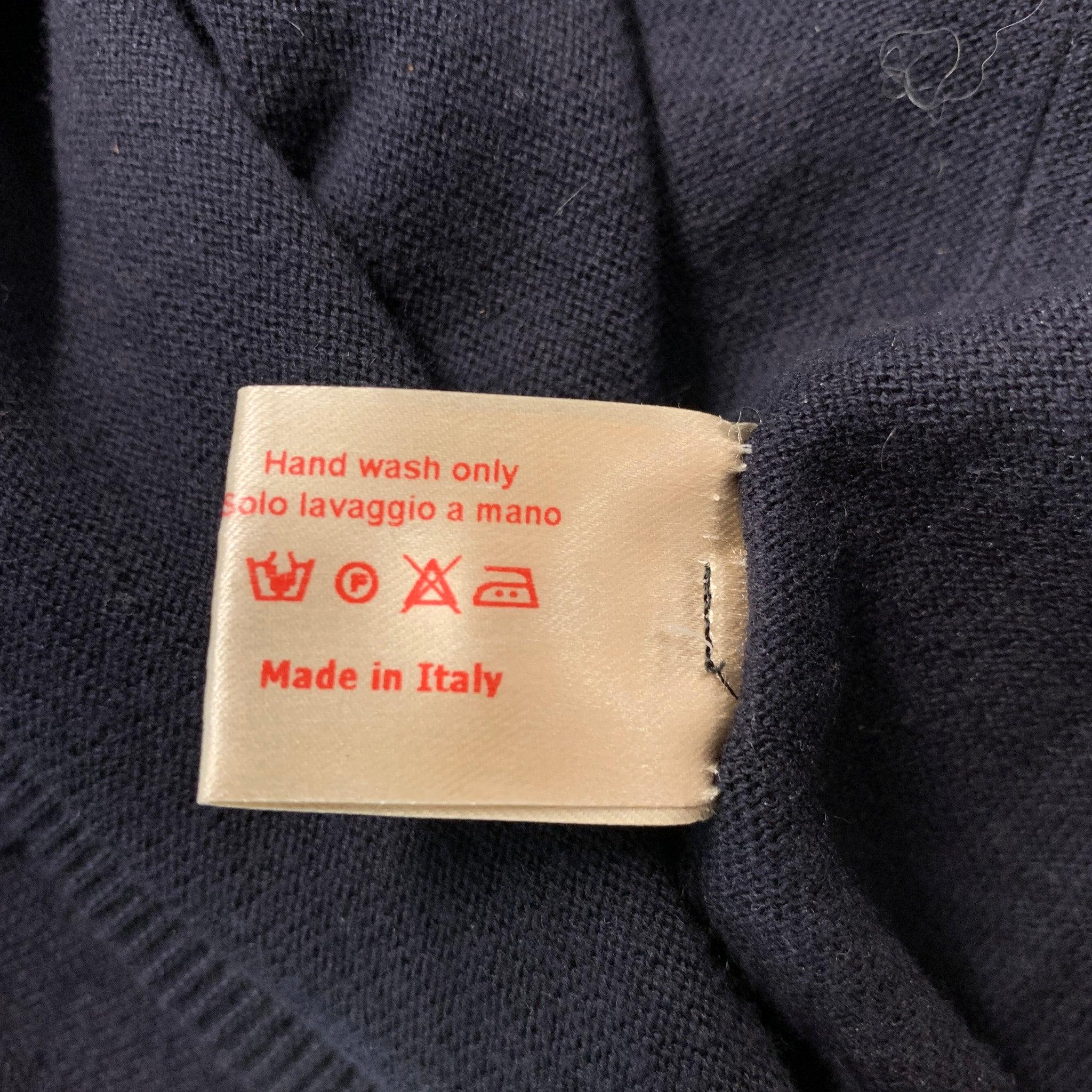 MARNI Size L Navy Cotton Pullover For Sale 5