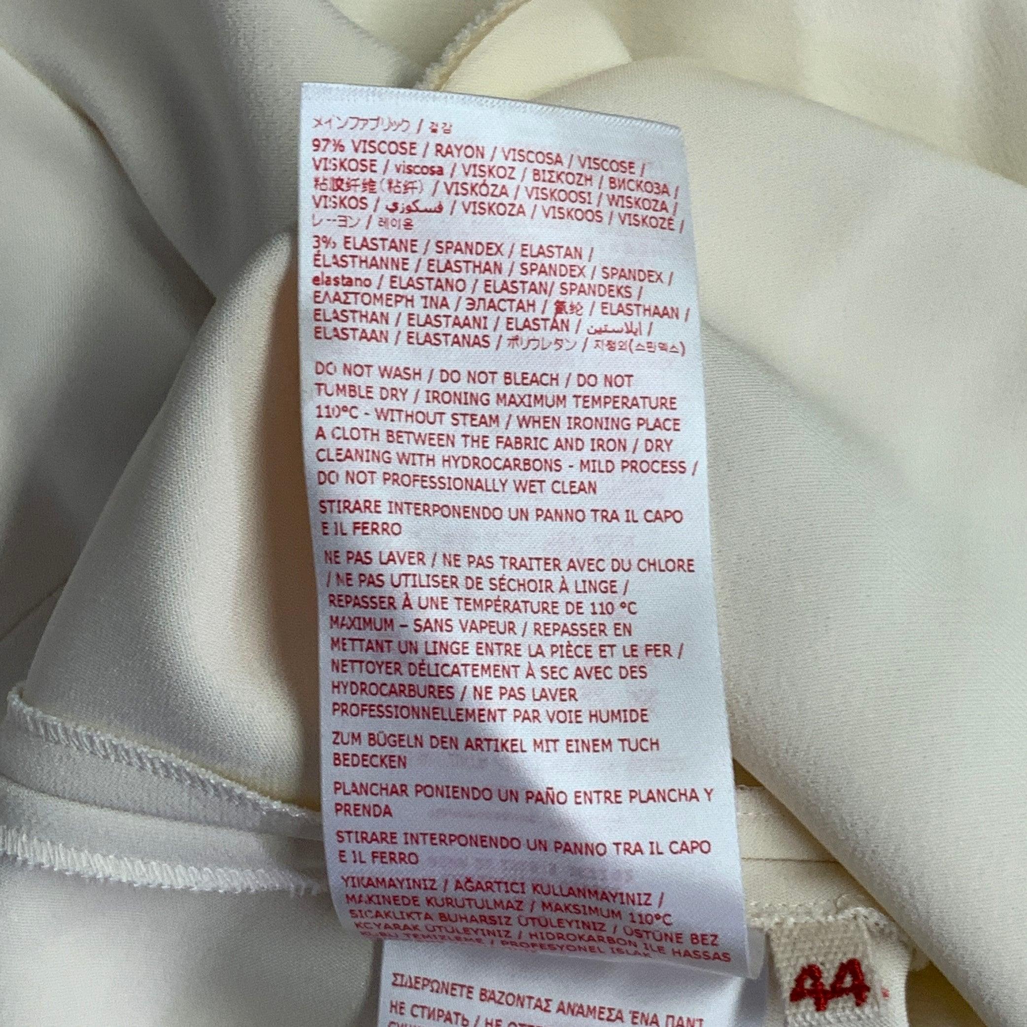 MARNI Taille M Chemisier à manches longues et col V en mélange de viscose beige en vente 2
