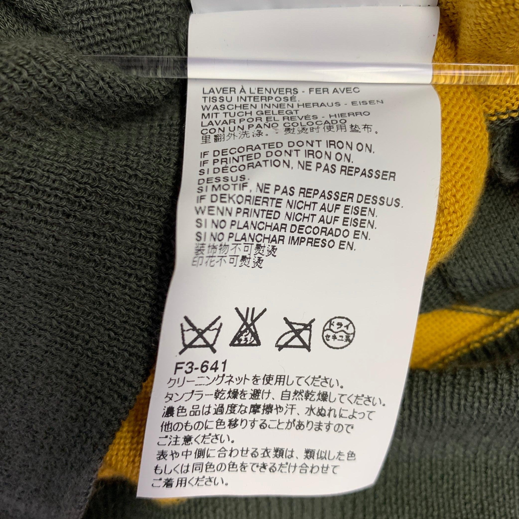 MARNI Size M Green Yellow Stripe Cotton V-Neck Cardigan For Sale 2