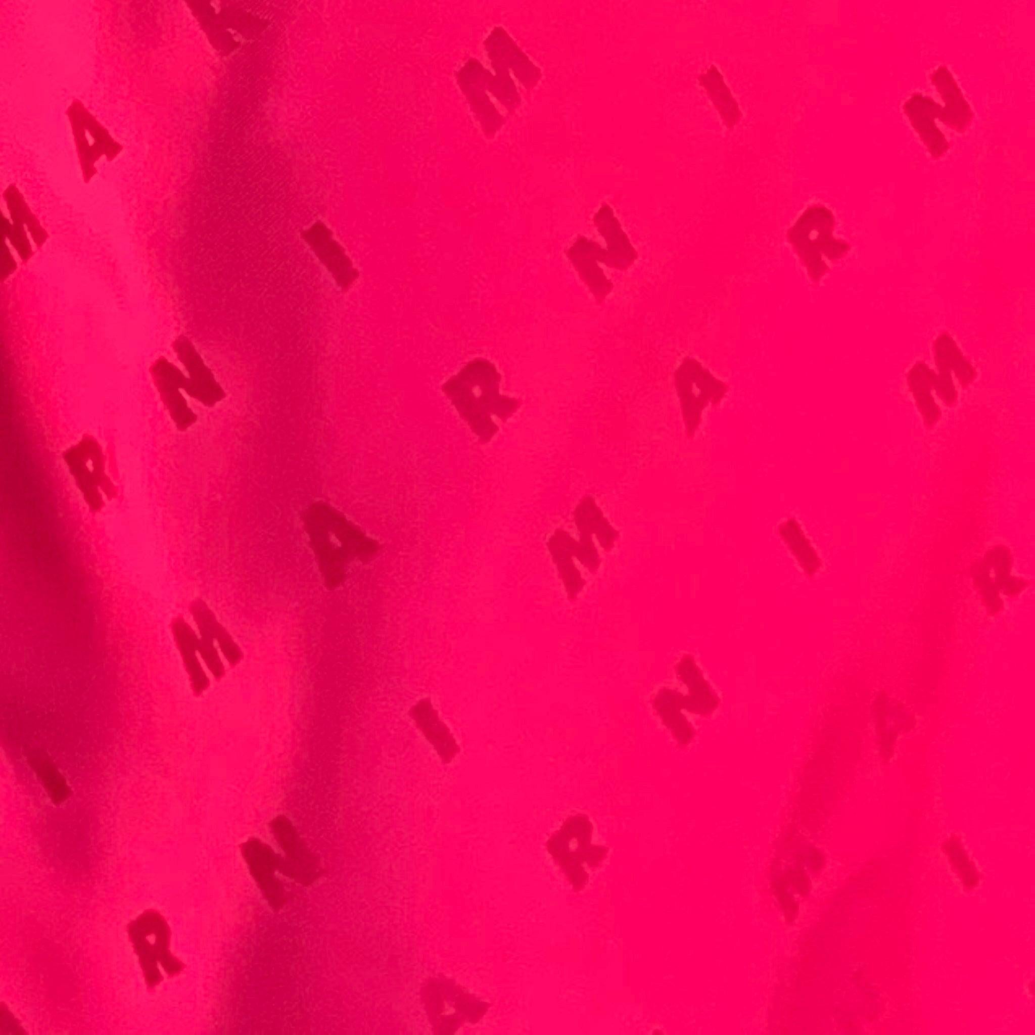 MARNI Size M Pink Monogram Viscose Nehru Collar Long Sleeve Shirt For Sale 1