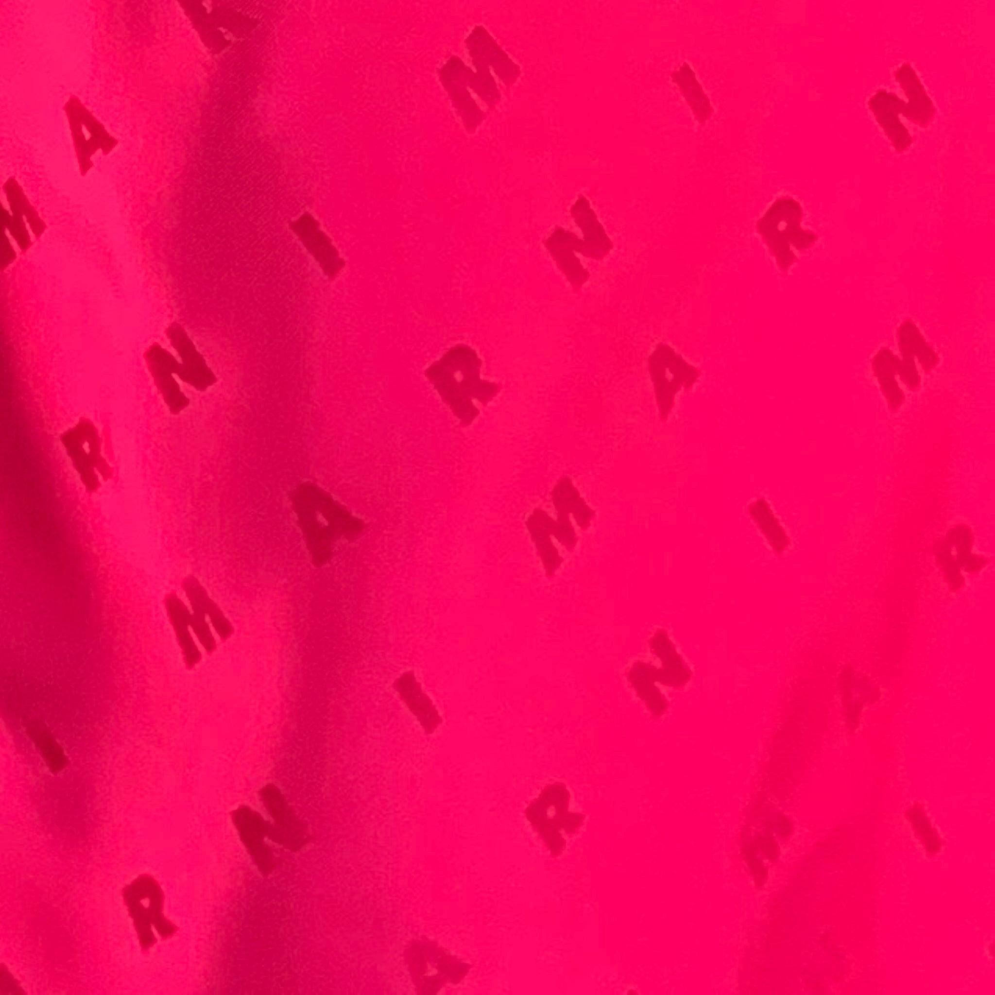 MARNI Größe M Rosa Monogramm Viscose Nehru Kragen Langarmhemd mit Monogramm im Angebot 1