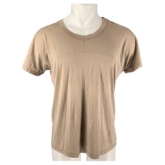 MARNI Size M Taupe Solid Cotton Scoop Neck T-shirt