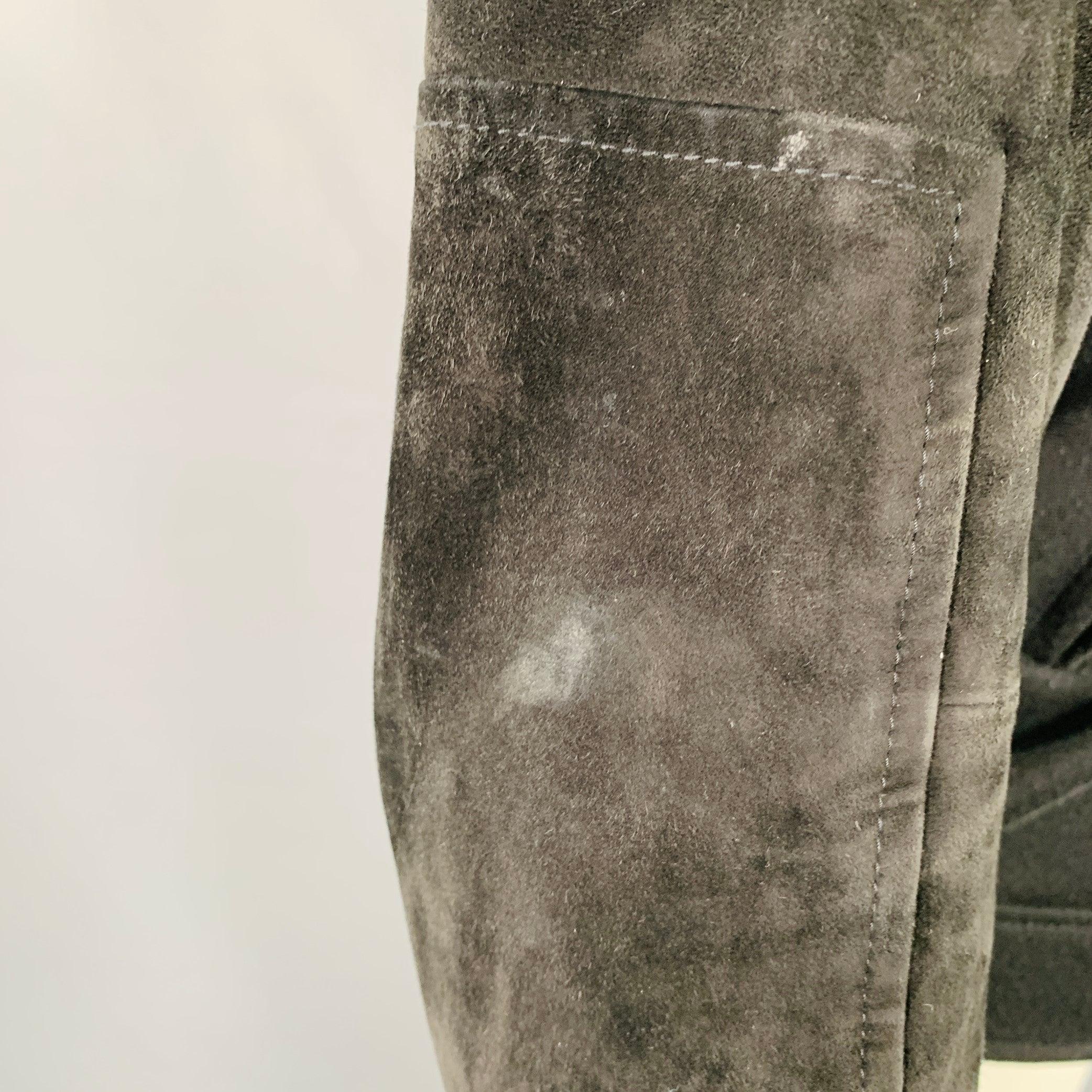 De los hombres MARNI Talla S Chaqueta de motociclista de mezcla de acrílico y ante negro en venta
