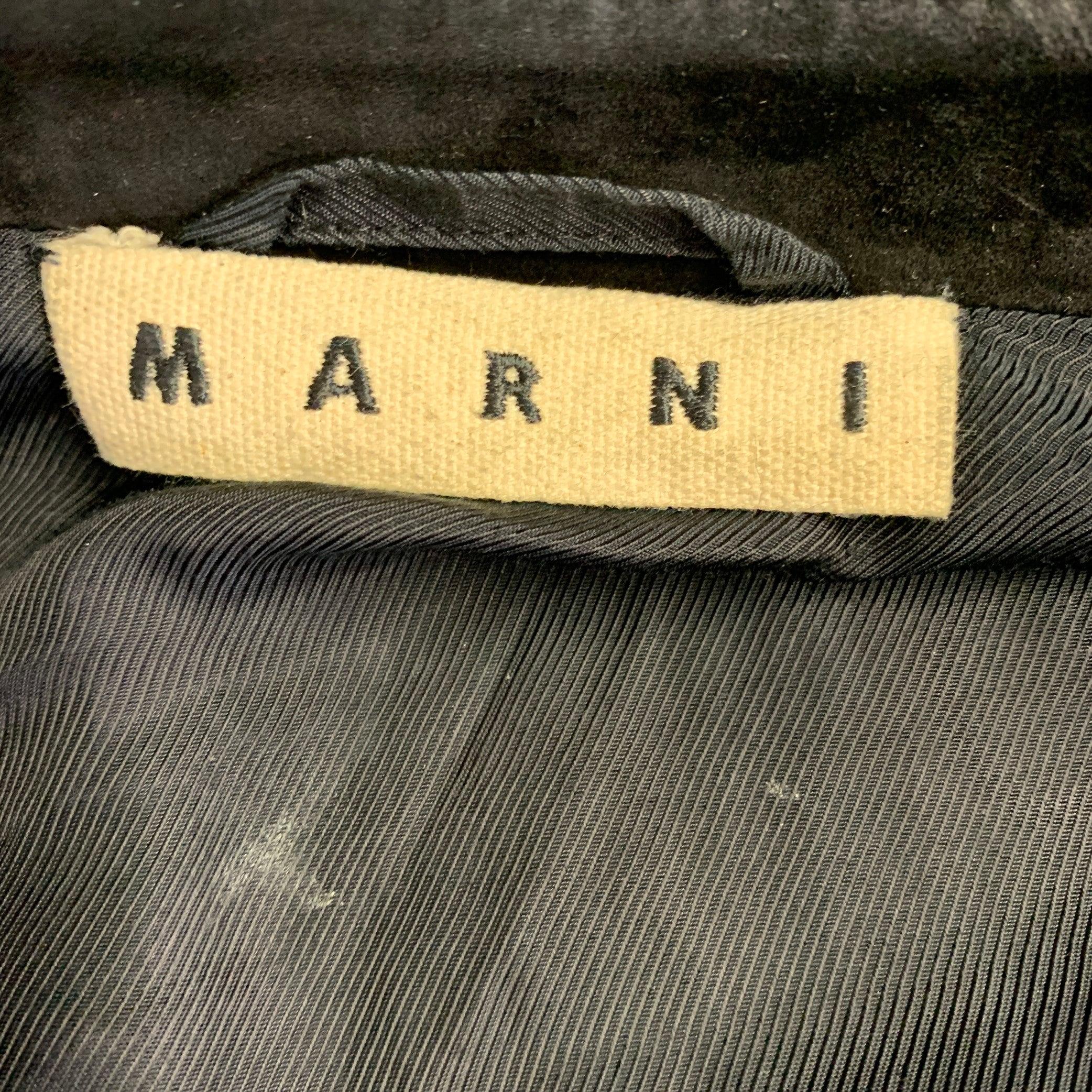 MARNI Talla S Chaqueta de motociclista de mezcla de acrílico y ante negro en venta 3