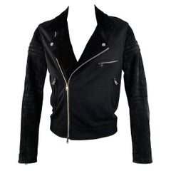 MARNI Größe S Schwarze Motorradjacke aus Wildleder in Acrylmischung und Wildleder