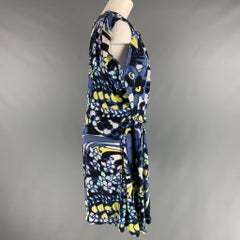 MARNI Size S Blue White Yellow Sleeveless Dress