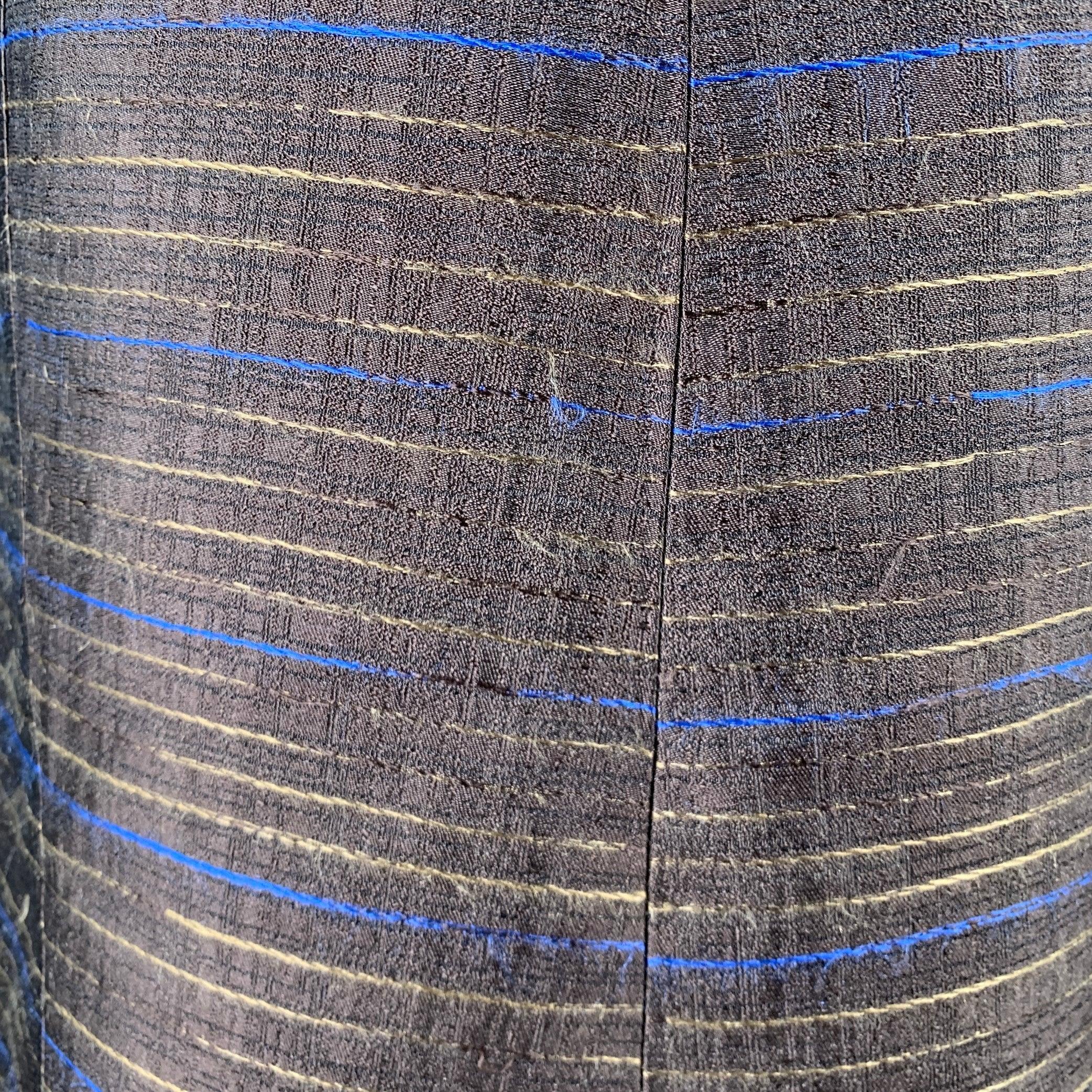 MARNI Size S Brown Blue Tan Silk Stripe A-Line Skirt In Good Condition For Sale In San Francisco, CA